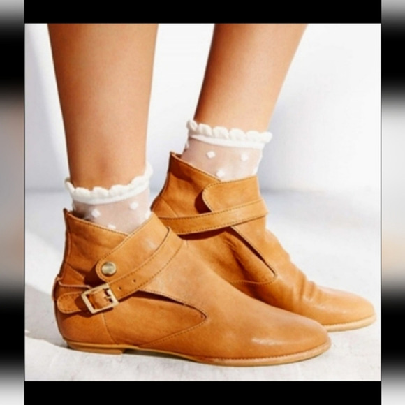 House‎ Of Harlow 1960 Holli Ankle Boot Tan Leather Buckle Strap - Picture 1 of 10